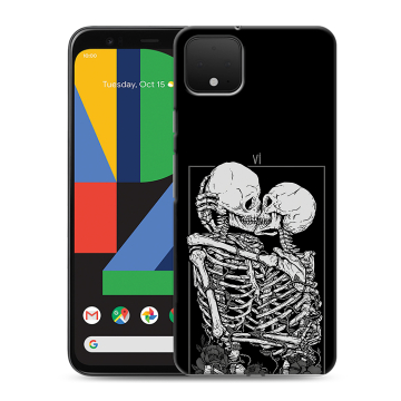Силиконовый чехол на Google Pixel 4 XL с принтом Поцелуй скелетов Силиконовый чехол на Google Pixel 4 XL с принтом Поцелуй скелетов