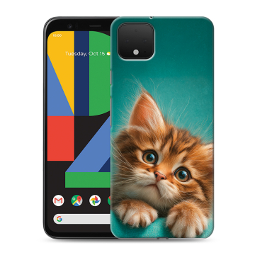 Силиконовый чехол на Google Pixel 4 XL с принтом котенок