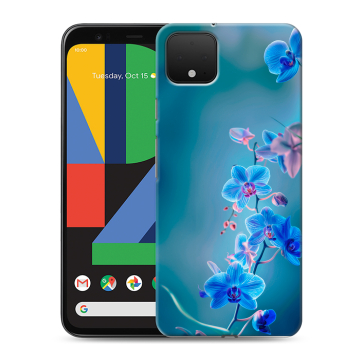 Силиконовый чехол на Google Pixel 4 XL с принтом Голубые цветы