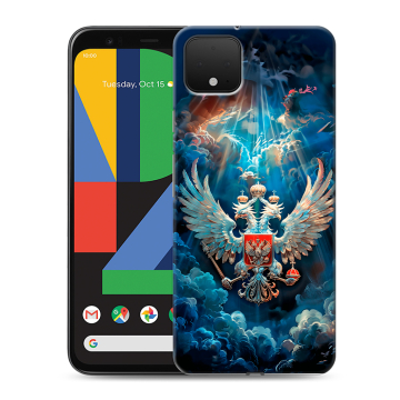 Силиконовый чехол на Google Pixel 4 XL с принтом Герб флаг России Силиконовый чехол на Google Pixel 4 XL с принтом Герб флаг России