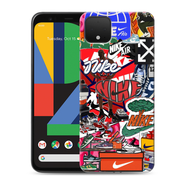 Силиконовый чехол на Google Pixel 4 XL с принтом Найк Nike яркий Силиконовый чехол на Google Pixel 4 XL с принтом Найк Nike яркий