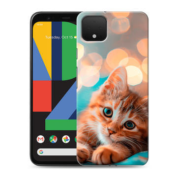 Силиконовый чехол на Google Pixel 4 XL с принтом котик Силиконовый чехол на Google Pixel 4 XL с принтом котик