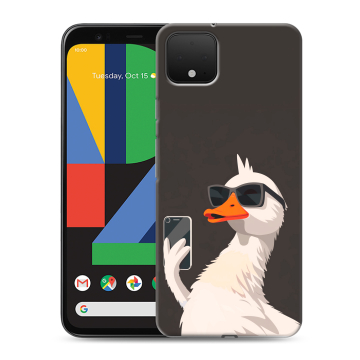 Силиконовый чехол на Google Pixel 4 XL с принтом утка в очках Силиконовый чехол на Google Pixel 4 XL с принтом утка в очках