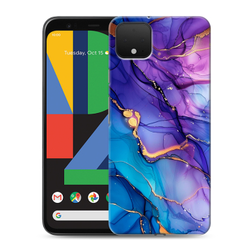 Силиконовый чехол на Google Pixel 4 XL с принтом синий мрамор Силиконовый чехол на Google Pixel 4 XL с принтом синий мрамор