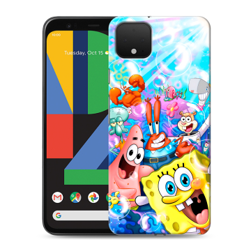 Силиконовый чехол на Google Pixel 4 XL с принтом спанчбоб спанч боб