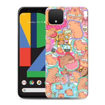 Силиконовый чехол на Google Pixel 4 XL с принтом капибары Силиконовый чехол на Google Pixel 4 XL с принтом капибары