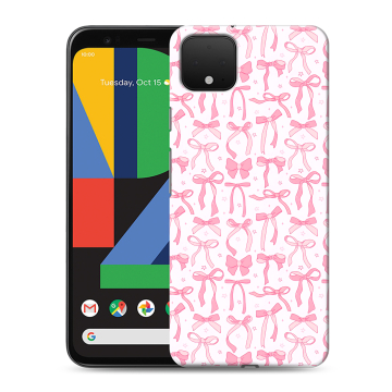 Силиконовый чехол на Google Pixel 4 XL с принтом Розовые бантики