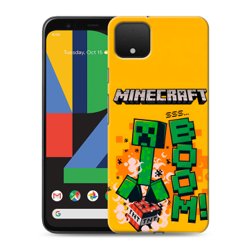 Силиконовый чехол на Google Pixel 4 XL с принтом Майнкрафт Minecraft Силиконовый чехол на Google Pixel 4 XL с принтом Майнкрафт Minecraft