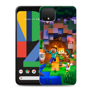 Силиконовый чехол на Google Pixel 4 XL с принтом Майнкрафт Minecraft Силиконовый чехол на Google Pixel 4 XL с принтом Майнкрафт Minecraft