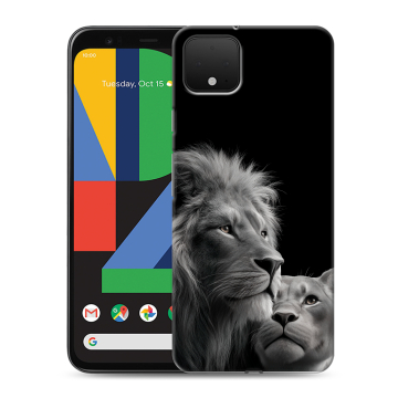 Силиконовый чехол на Google Pixel 4 XL с принтом Лев кошки