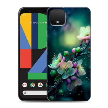 Силиконовый чехол на Google Pixel 4 XL с принтом Цветы и мрамор Силиконовый чехол на Google Pixel 4 XL с принтом Цветы и мрамор