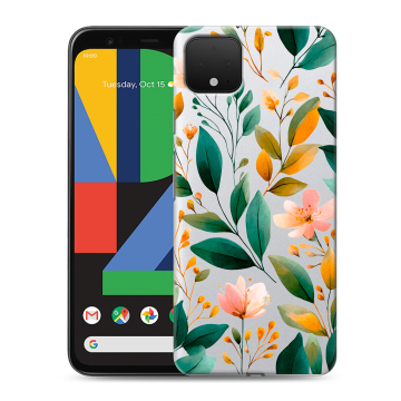 Силиконовый чехол на Google Pixel 4 XL с принтом Цветы паттерн