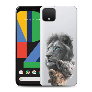 Силиконовый чехол на Google Pixel 4 XL с принтом Львы