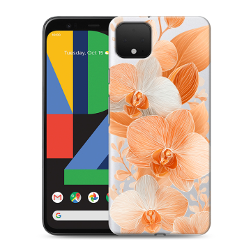 Силиконовый чехол на Google Pixel 4 XL с принтом Бежевые цветы