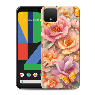 Силиконовый чехол на Google Pixel 4 XL с принтом Цветы и бабочки