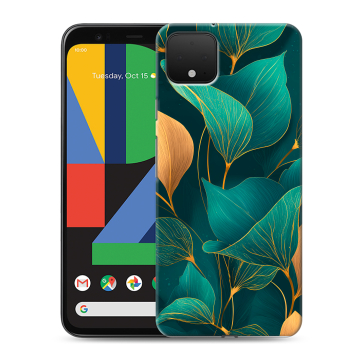Силиконовый чехол на Google Pixel 4 XL с принтом Листья и золото
