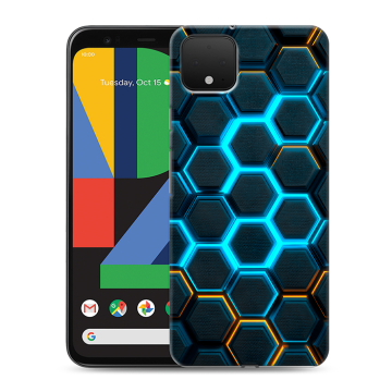 Силиконовый чехол на Google Pixel 4 XL с принтом Неоновые соты