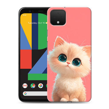 Силиконовый чехол на Google Pixel 4 XL с принтом Розовый котенок