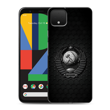 Силиконовый чехол на Google Pixel 4 XL с принтом Герб Флаг СССР Силиконовый чехол на Google Pixel 4 XL с принтом Герб Флаг СССР