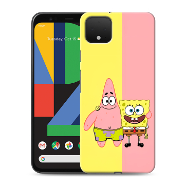 Силиконовый чехол на Google Pixel 4 XL с принтом Спанч боб Спанчбоб