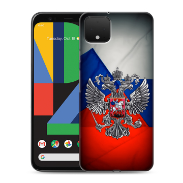 Силиконовый чехол на Google Pixel 4 XL с принтом Флаг России