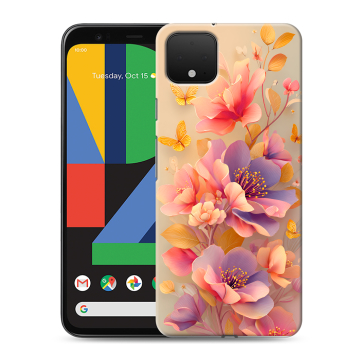 Силиконовый чехол на Google Pixel 4 XL с принтом Цветы и бабочки