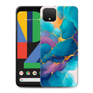 Силиконовый чехол на Google Pixel 4 XL с принтом Мрамор блестки