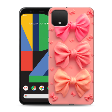 Силиконовый чехол на Google Pixel 4 XL с принтом Розовые бантики Силиконовый чехол на Google Pixel 4 XL с принтом Розовые бантики