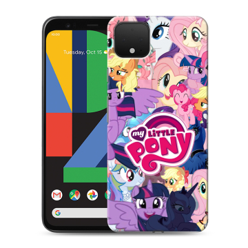 Силиконовый чехол на Google Pixel 4 XL с принтом My little pony Дружба чудо