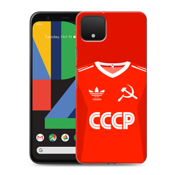 Силиконовый чехол на Google Pixel 4 XL с принтом Флаг Герб СССР