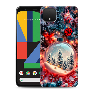 Силиконовый чехол на Google Pixel 4 XL с принтом Новый год