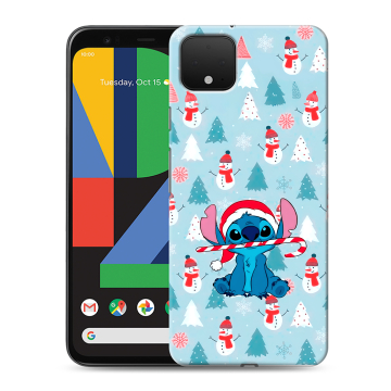 Силиконовый чехол на Google Pixel 4 XL с принтом Стич Новый год