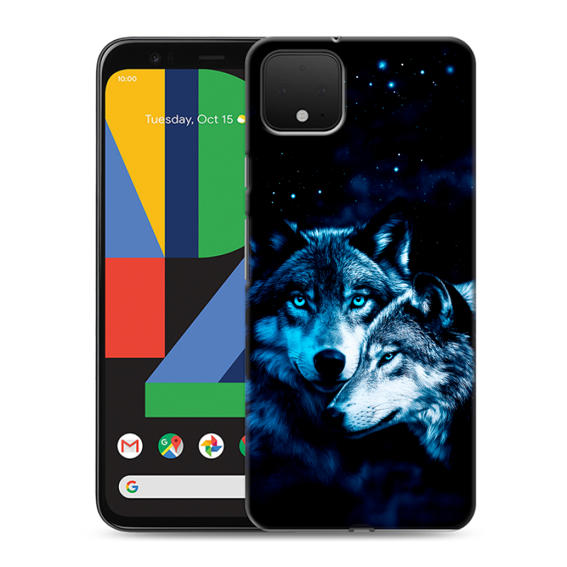 Силиконовый чехол на Google Pixel 4 XL с принтом Волки Силиконовый чехол на Google Pixel 4 XL с принтом Волки