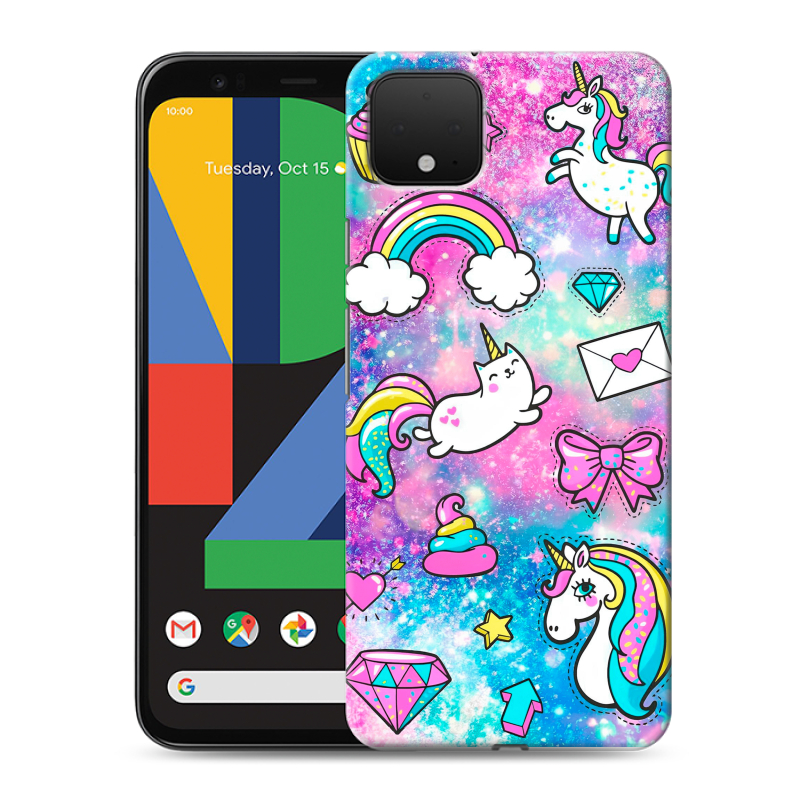 Пластиковый чехол на Google Pixel 4 XL с принтом Единороги Пластиковый чехол на Google Pixel 4 XL с принтом Единороги