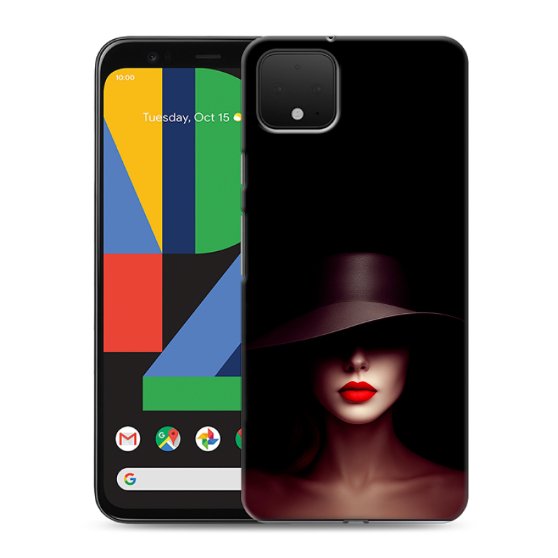 Силиконовый чехол на Google Pixel 4 XL с принтом Девушка в шляпе Силиконовый чехол на Google Pixel 4 XL с принтом Девушка в шляпе