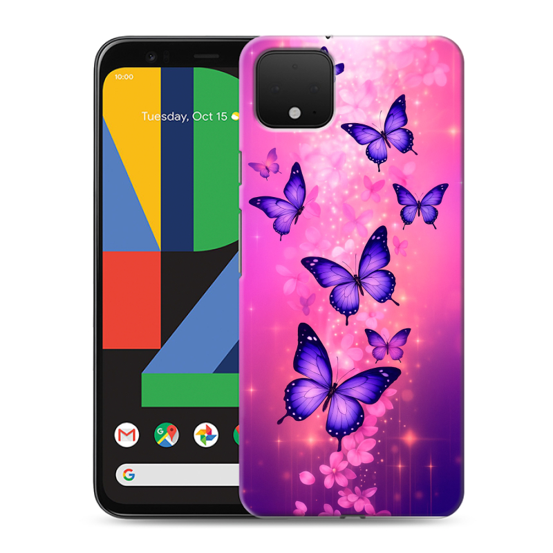 Пластиковый чехол на Google Pixel 4 XL с принтом Бабочки Пластиковый чехол на Google Pixel 4 XL с принтом Бабочки