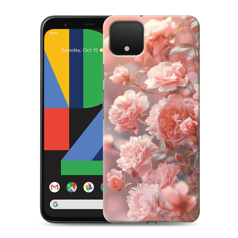 Силиконовый чехол на Google Pixel 4 XL с принтом Розовые розы Силиконовый чехол на Google Pixel 4 XL с принтом Розовые розы