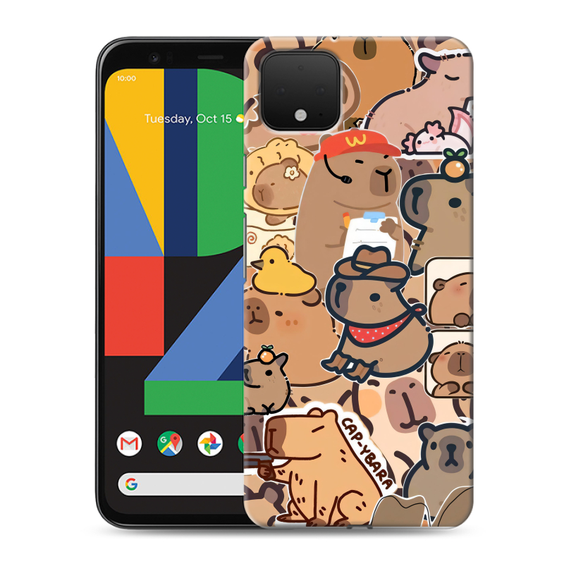Силиконовый чехол на Google Pixel 4 XL с принтом капибара Силиконовый чехол на Google Pixel 4 XL с принтом капибара