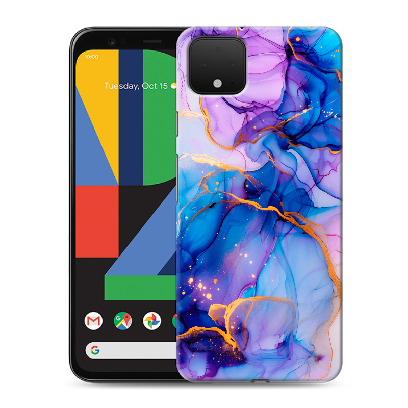 Силиконовый чехол на Google Pixel 4 XL с принтом синий мрамор Силиконовый чехол на Google Pixel 4 XL с принтом синий мрамор