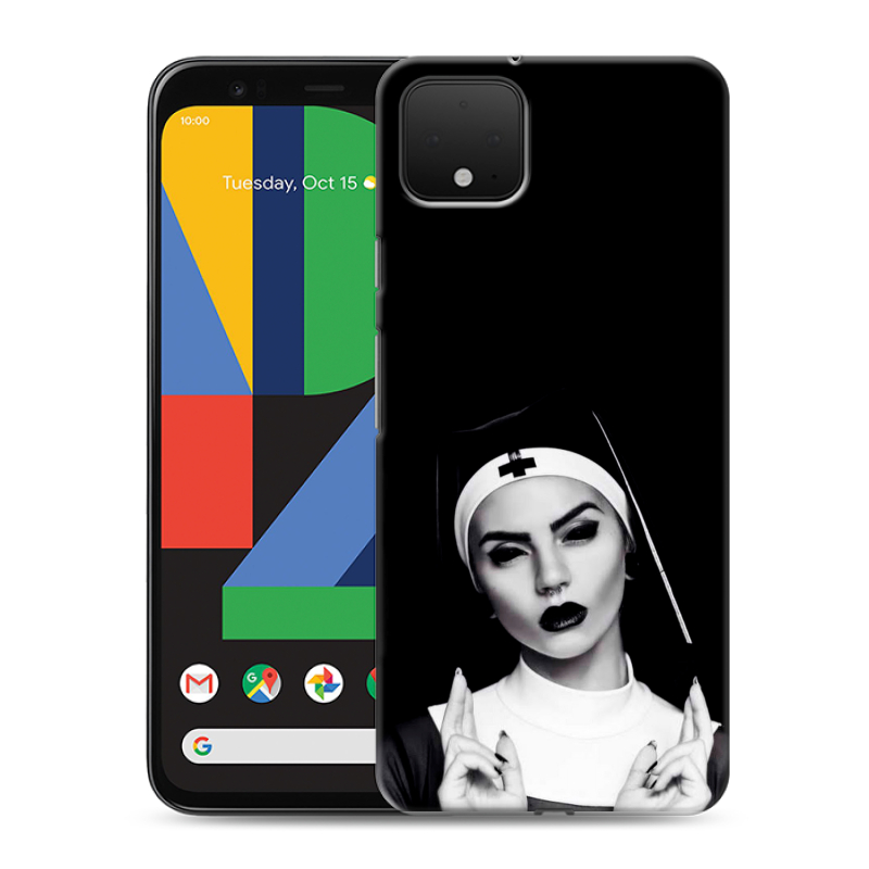 Силиконовый чехол на Google Pixel 4 XL с принтом монашка Силиконовый чехол на Google Pixel 4 XL с принтом монашка