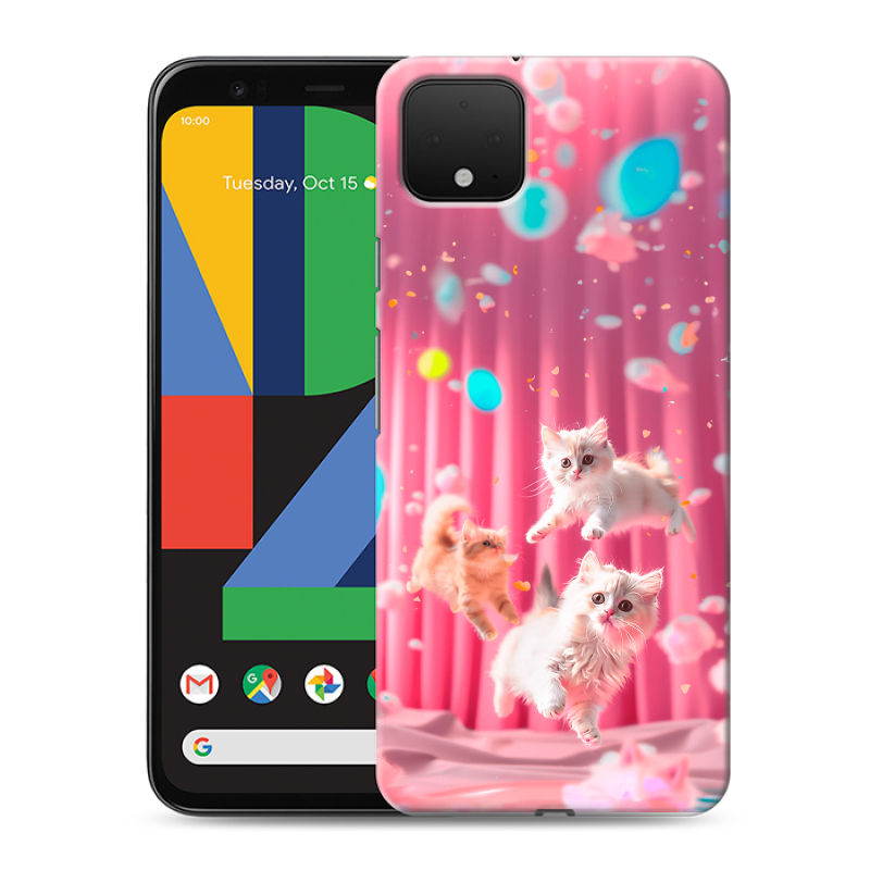 Пластиковый чехол на Google Pixel 4 XL с принтом милые котики Пластиковый чехол на Google Pixel 4 XL с принтом милые котики