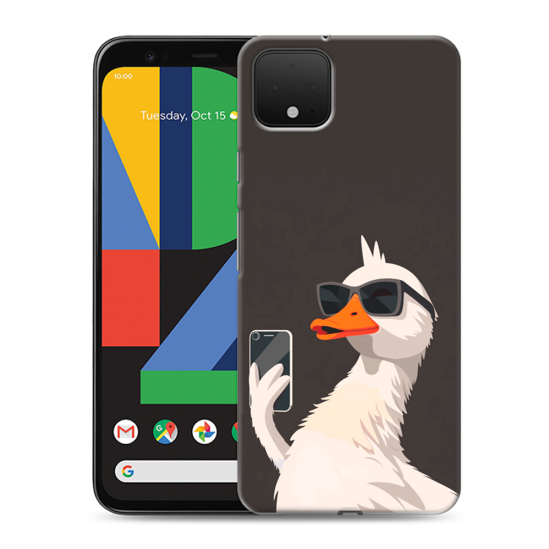 Силиконовый чехол на Google Pixel 4 XL с принтом утка в очках Силиконовый чехол на Google Pixel 4 XL с принтом утка в очках