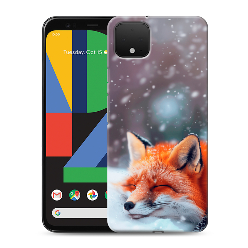 Силиконовый чехол на Google Pixel 4 XL с принтом лиса Силиконовый чехол на Google Pixel 4 XL с принтом лиса