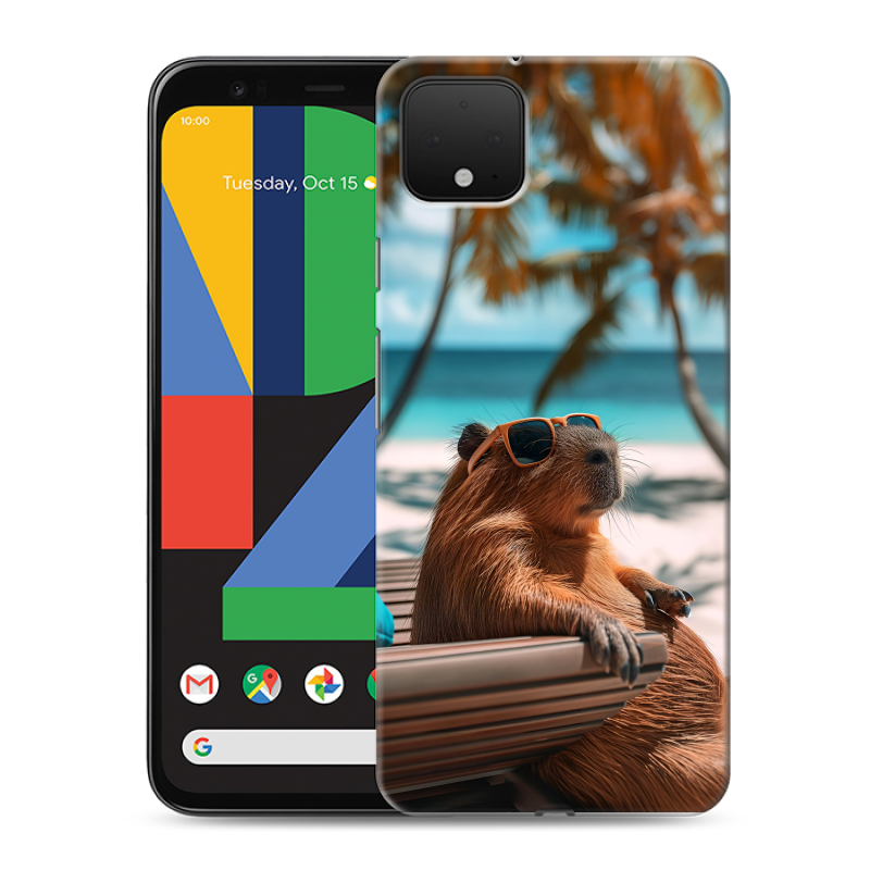 Пластиковый чехол на Google Pixel 4 XL с принтом Капибара Пластиковый чехол на Google Pixel 4 XL с принтом Капибара