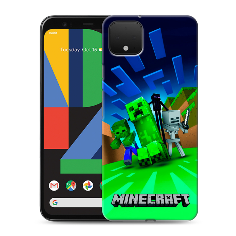 Силиконовый чехол на Google Pixel 4 XL с принтом Майнкрафт Силиконовый чехол на Google Pixel 4 XL с принтом Майнкрафт