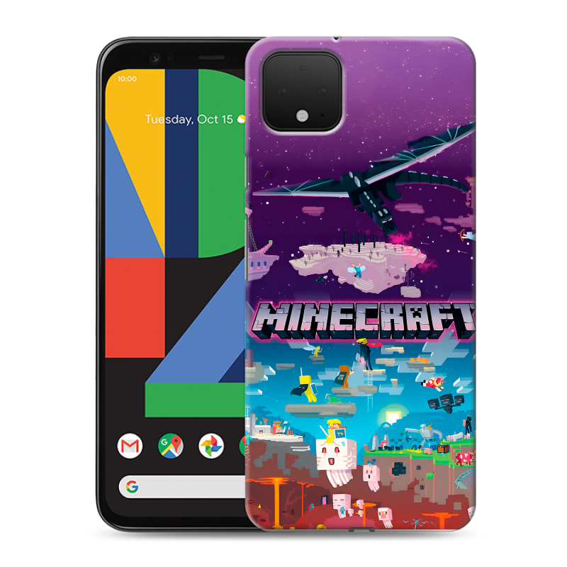 Пластиковый чехол на Google Pixel 4 XL с принтом Майнкрафт Minecraft Пластиковый чехол на Google Pixel 4 XL с принтом Майнкрафт Minecraft