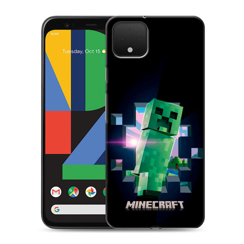 Силиконовый чехол на Google Pixel 4 XL с принтом Майнкрафт Minecraft Силиконовый чехол на Google Pixel 4 XL с принтом Майнкрафт Minecraft