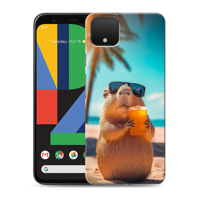 Силиконовый чехол на Google Pixel 4 XL с принтом Капибара Силиконовый чехол на Google Pixel 4 XL с принтом Капибара