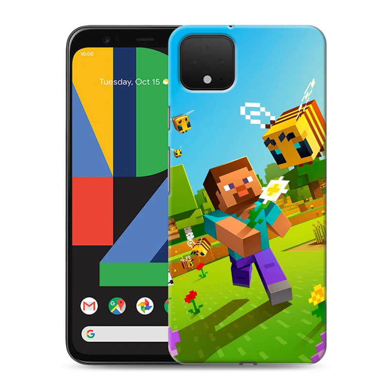 Силиконовый чехол на Google Pixel 4 XL с принтом Майнкрафт Minecraft Силиконовый чехол на Google Pixel 4 XL с принтом Майнкрафт Minecraft