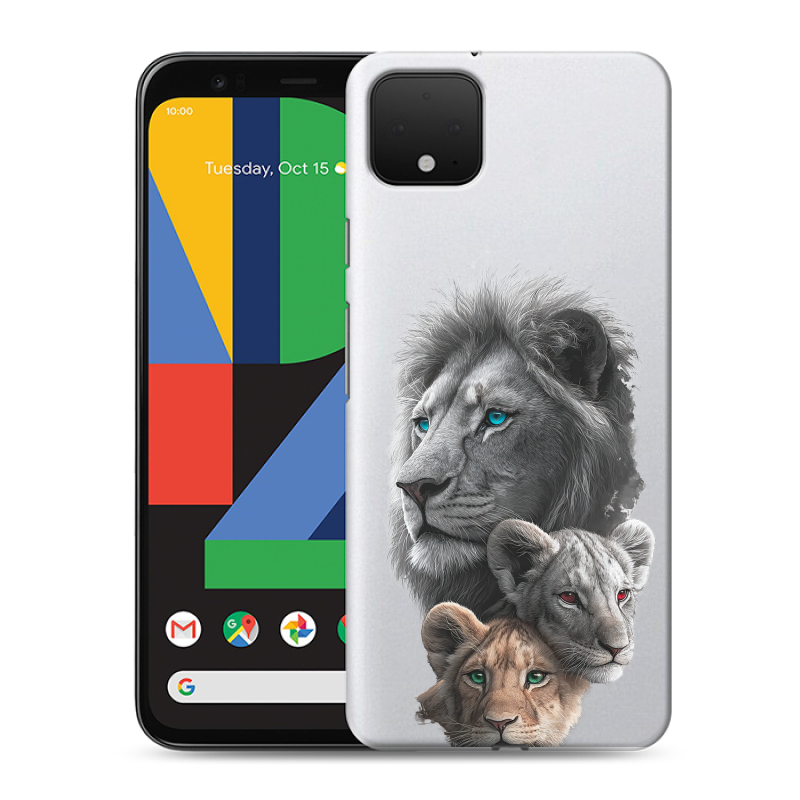Силиконовый чехол на Google Pixel 4 XL с принтом Львы Силиконовый чехол на Google Pixel 4 XL с принтом Львы